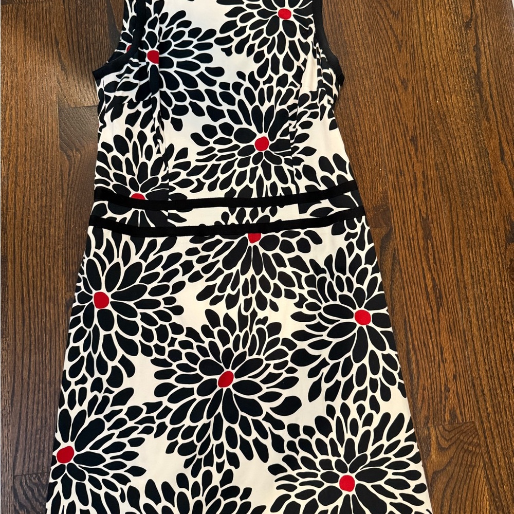 Talbots Black and White Floral Dress